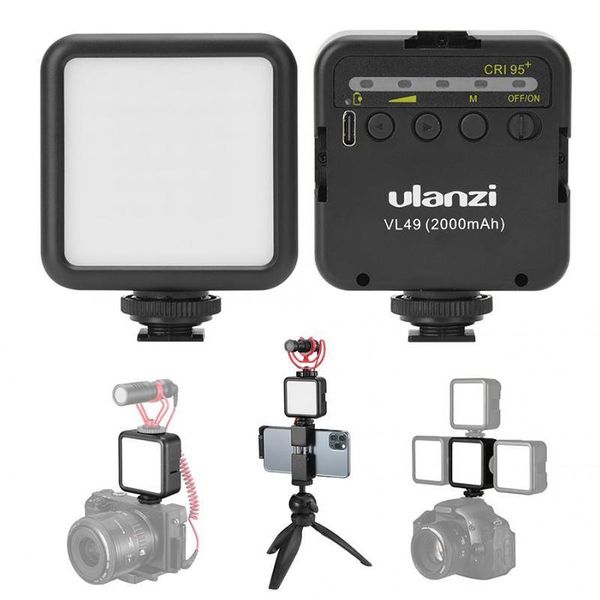 flash heads ulanzi vl49 6w mini led video light rechargeable 2000mah 5500k fill with triple cold shoe mount for slr pography lamp
flash heads ulanzi vl49 6w mini led video light rechargeable 2000mah 5500k fill with triple cold shoe mount for slr pography lamp