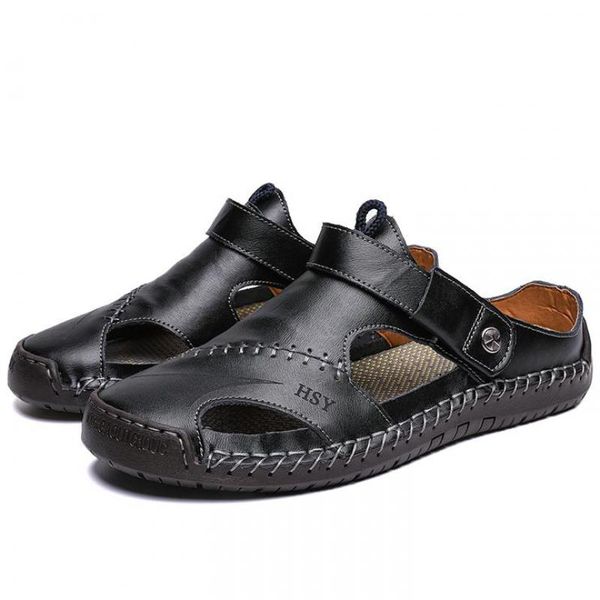 classic men sandals summer genuine leather male beach sandals soft comfortable male slides outdoor slippers slip-on man sandals, Black
classic men sandals summer genuine leather male beach sandals soft comfortable male slides outdoor slippers slip-on man sandals, Black