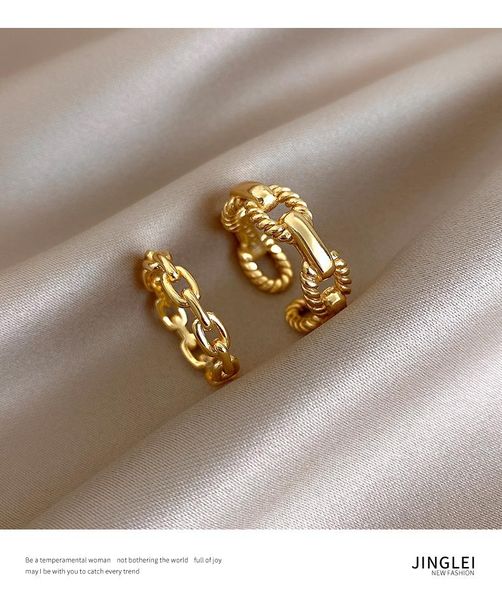 cluster rings design chain twist open ring for woman 2021 fashion korean jewelry unusual wedding party girl's finger accessories, Golden;silver
cluster rings design chain twist open ring for woman 2021 fashion korean jewelry unusual wedding party girl's finger accessories, Golden;silver
