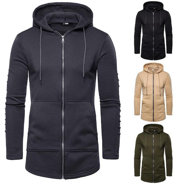 men's hoodies & sweatshirts 2021 solid color pleated mid-length hooded sweater european and american fashion casual cardigan jacket men, Black
men's hoodies & sweatshirts 2021 solid color pleated mid-length hooded sweater european and american fashion casual cardigan jacket men, Black
