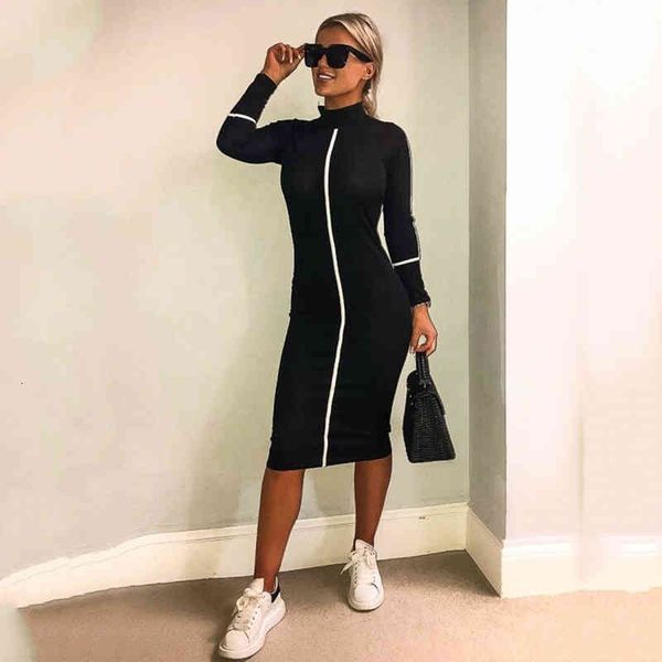 casual dresses autumn black panelled long sleeve dress turtleneck skinny contrast color pencil midi vestidos mujer kleider damen q56s, Black;gray
casual dresses autumn black panelled long sleeve dress turtleneck skinny contrast color pencil midi vestidos mujer kleider damen q56s, Black;gray