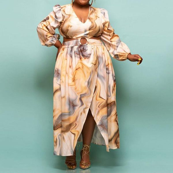 plus size dresses women's 2021 autumn yellow marble printed irregular dress high waist v-neck long sleeve split fashion show, Black
plus size dresses women's 2021 autumn yellow marble printed irregular dress high waist v-neck long sleeve split fashion show, Black