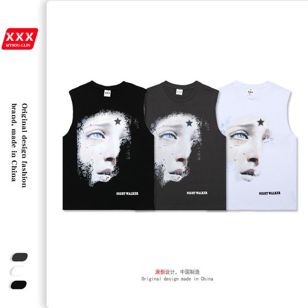 fashion vest 2021 ins brand men's and women's sports t-shirt trend loose cantilevered sleeveless top, Black;white
fashion vest 2021 ins brand men's and women's sports t-shirt trend loose cantilevered sleeveless top, Black;white