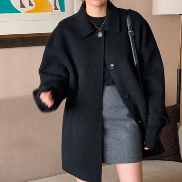 women's wool & blends 2021 women autumn winter black short coat jacket loose woolen overcoat cotton linar outerwear cardigan
women's wool & blends 2021 women autumn winter black short coat jacket loose woolen overcoat cotton linar outerwear cardigan