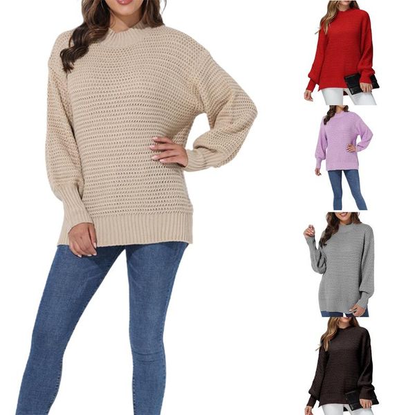 women's sweaters autumn style side split solid color knitted sweater, fashion and leisure long sleeve high round neck loose top, White;black
women's sweaters autumn style side split solid color knitted sweater, fashion and leisure long sleeve high round neck loose top, White;black