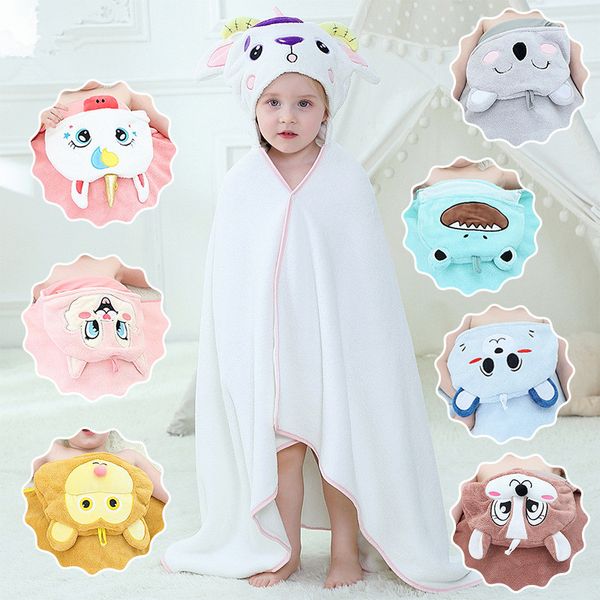 baby cartoon animal bath robe towels shower hooded cape blanket cotton wrap bear bathrobe gown