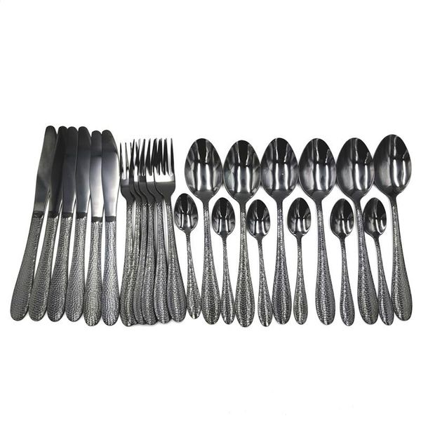 24pcs forks spoons knifes set black cutlery lunch tableware 18/10 stainless steel dinnerware dinner holiday gift box sets
24pcs forks spoons knifes set black cutlery lunch tableware 18/10 stainless steel dinnerware dinner holiday gift box sets