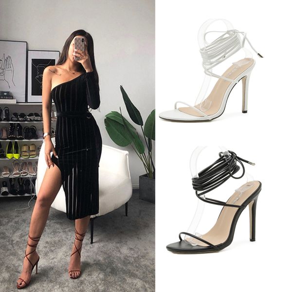 11cm women summer office shoes plus size sandals high heels pumps shoe woman gladiator cross-tied lace up sandalias, Black
11cm women summer office shoes plus size sandals high heels pumps shoe woman gladiator cross-tied lace up sandalias, Black