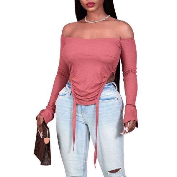 women's t-shirt off shoulder shirts , front tie up long sleeve crop club wear, White
women's t-shirt off shoulder shirts , front tie up long sleeve crop club wear, White