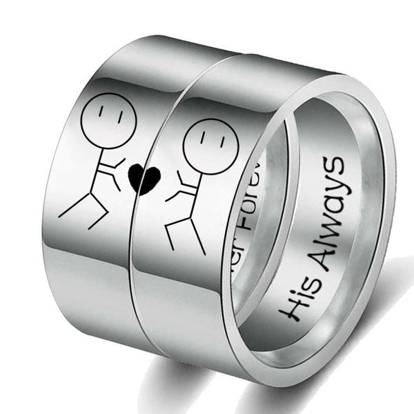cluster rings fashion stainless steel material boutique simple style couple ring, lettering exquisite pattern depicting, Golden;silver
cluster rings fashion stainless steel material boutique simple style couple ring, lettering exquisite pattern depicting, Golden;silver
