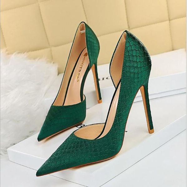 dress shoes fashion banquet stiletto super high heel shallow mouth side hollow serpentine satin single heels, Black
dress shoes fashion banquet stiletto super high heel shallow mouth side hollow serpentine satin single heels, Black