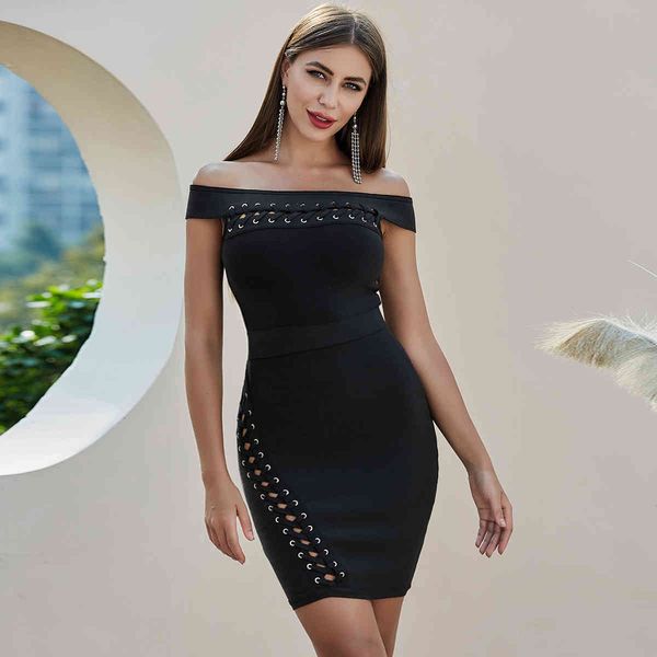 superior fashionable quality off the shoulder short sleeve black bandage female dress summer club, Black;gray
superior fashionable quality off the shoulder short sleeve black bandage female dress summer club, Black;gray