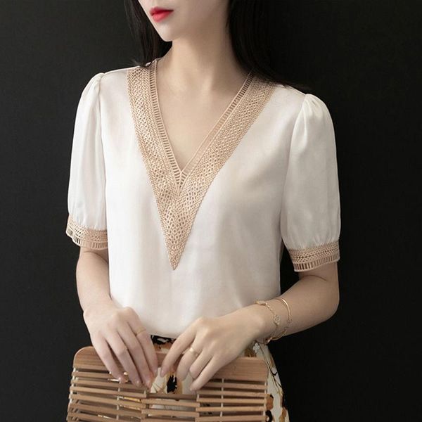 women's blouses & shirts summer blouse women blusas mujer de moda 2021 white black v-neck chiffon shirt
women's blouses & shirts summer blouse women blusas mujer de moda 2021 white black v-neck chiffon shirt
