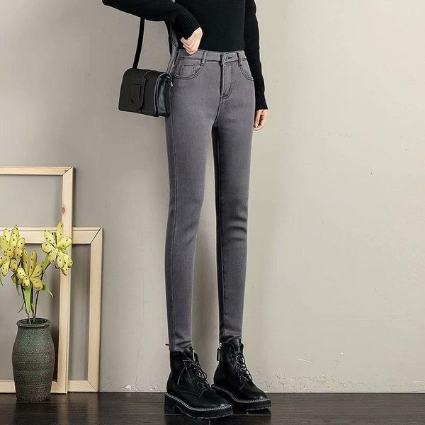 athvotar winter velvet warm women leggings pants high waist pencil pant push up solid color jeans, Black
athvotar winter velvet warm women leggings pants high waist pencil pant push up solid color jeans, Black