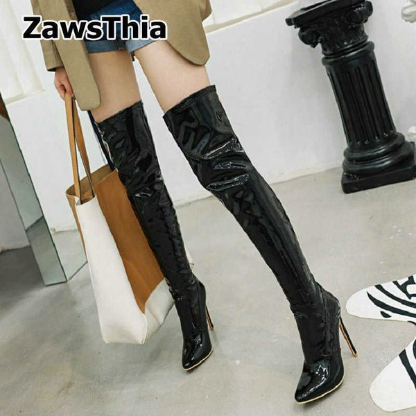 patent pu leather female thigh high boots red white black pointed toe super thin high heels overknees boots big size 47 210611
patent pu leather female thigh high boots red white black pointed toe super thin high heels overknees boots big size 47 210611