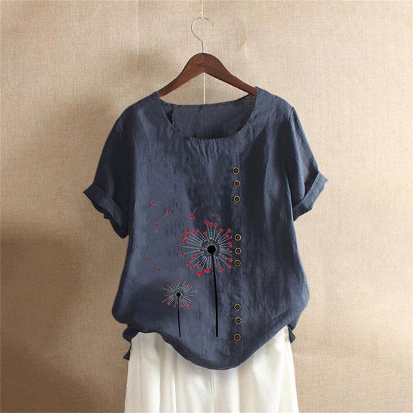 women's blouses & shirts cotton and linen blouse women 2021 summer o-neck flower print short sleeves female blusas mujer de moda, White
women's blouses & shirts cotton and linen blouse women 2021 summer o-neck flower print short sleeves female blusas mujer de moda, White