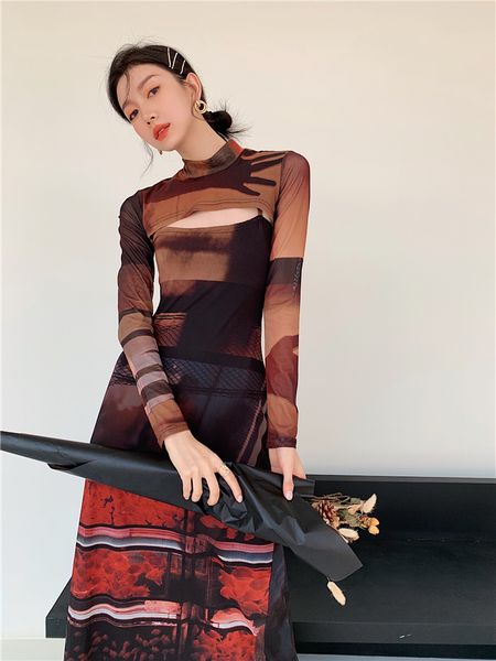 2021cheerart 2 piece mesh long sleeve punk dress women turtleneck long midi bodycon ladies dress runway fashion designer clothes, Black;gray
2021cheerart 2 piece mesh long sleeve punk dress women turtleneck long midi bodycon ladies dress runway fashion designer clothes, Black;gray