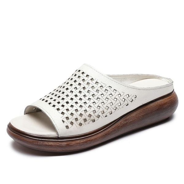 slippers fashion thick bottom slip on for women summer genuine leather wedges platform shoes outside open toe casual, Black
slippers fashion thick bottom slip on for women summer genuine leather wedges platform shoes outside open toe casual, Black
