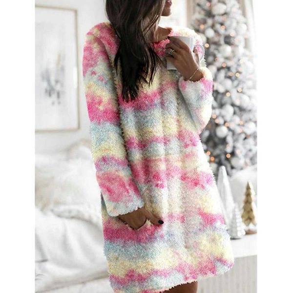casual dresses lady mini vestidos 2021 autumn winter o neck long sleeve loose women's dress fashion tie dye print pocket flannel, Black;gray
casual dresses lady mini vestidos 2021 autumn winter o neck long sleeve loose women's dress fashion tie dye print pocket flannel, Black;gray