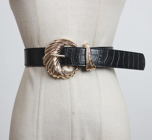 belts women's runway fashion gold buckle pu leather cummerbunds female dress corsets waistband decoration wide belt r2836, Black;brown
belts women's runway fashion gold buckle pu leather cummerbunds female dress corsets waistband decoration wide belt r2836, Black;brown