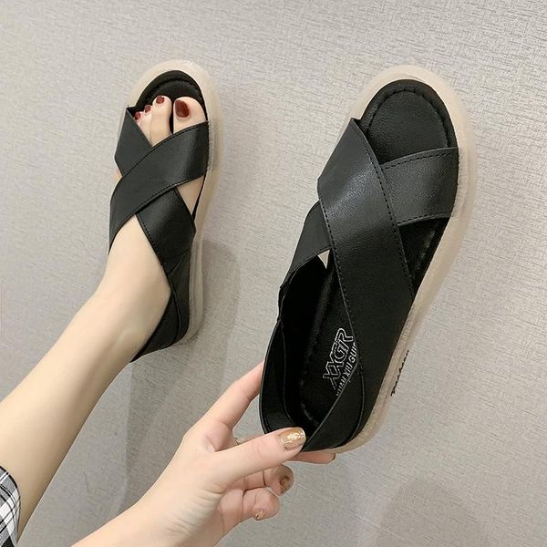 sandals women's elastic ankle strap flat 2021 summer fashion design platform with ruffle princess girls soft shoes, Black
sandals women's elastic ankle strap flat 2021 summer fashion design platform with ruffle princess girls soft shoes, Black