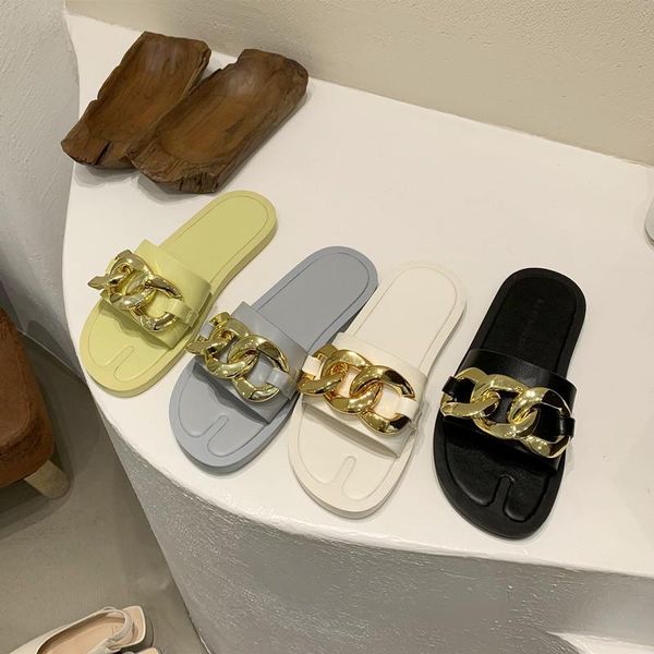 slippers bailamos women home outdoor flip flop brand design gold chain open toe flat heel casual slides beach shoes, Black
slippers bailamos women home outdoor flip flop brand design gold chain open toe flat heel casual slides beach shoes, Black