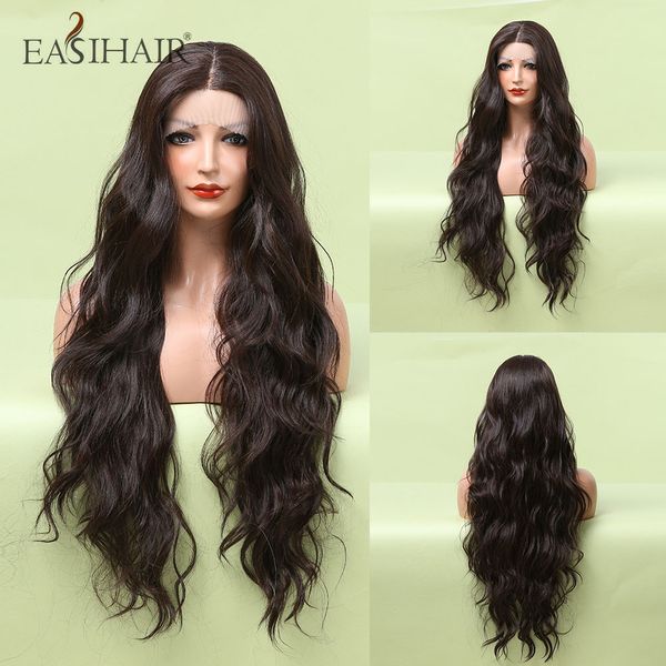 long dark brown wavy synthetic lace front wigs for black women cosplay transparent lace body wave wigs
long dark brown wavy synthetic lace front wigs for black women cosplay transparent lace body wave wigs