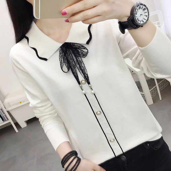sweaters for women long sleeve beading turn down collar knitted pullovers blusa e405 210426, White;black
sweaters for women long sleeve beading turn down collar knitted pullovers blusa e405 210426, White;black