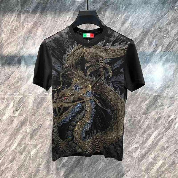 men's t-shirts high-end 3d heavy industry short sleeve printing chic chinese luxury design shirt summer dominating male wear longteng w, White;black
men's t-shirts high-end 3d heavy industry short sleeve printing chic chinese luxury design shirt summer dominating male wear longteng w, White;black