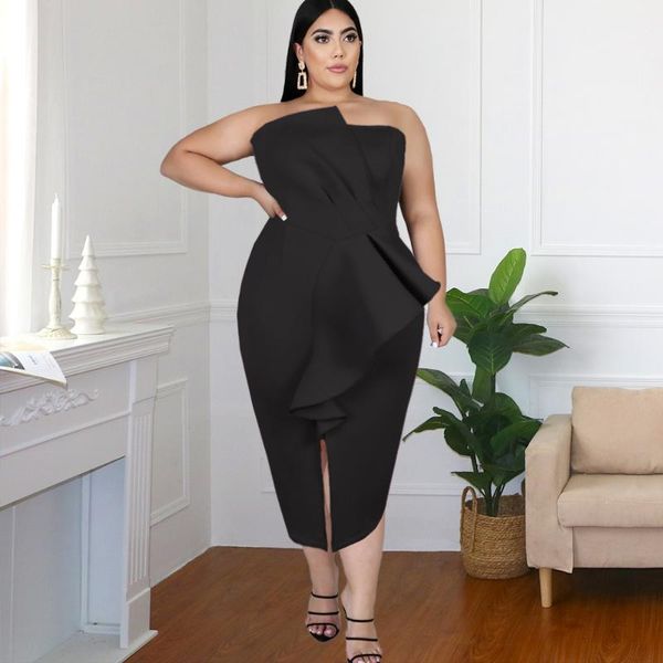 plus size dresses black off shoulder sleeveless tube ruffle slit big classy ladies party evening club women dress
plus size dresses black off shoulder sleeveless tube ruffle slit big classy ladies party evening club women dress