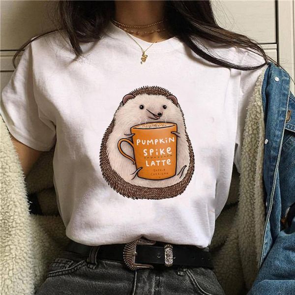 women's t-shirt lovely hedgehog cartoon graphic print short sleeve o-neck casual t shirt fashion fit soft tee female clothe, White
women's t-shirt lovely hedgehog cartoon graphic print short sleeve o-neck casual t shirt fashion fit soft tee female clothe, White