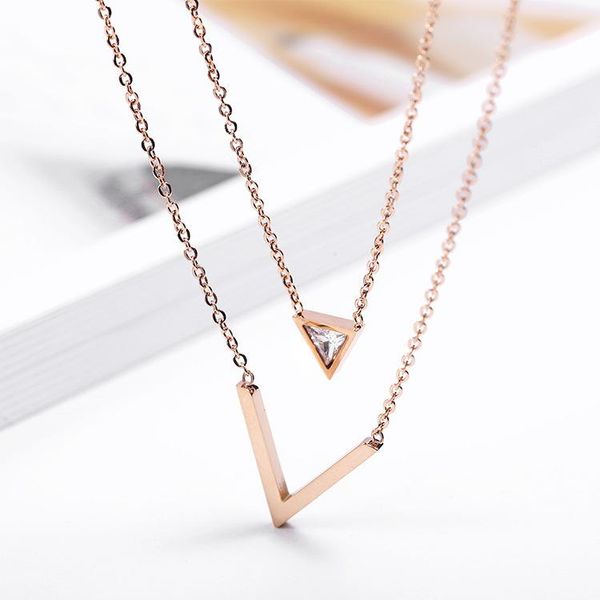 pendant necklaces rose gold double-layer triangle geometric rhinestone women chain link necklace crystal fashion trendy jewelry, Silver
pendant necklaces rose gold double-layer triangle geometric rhinestone women chain link necklace crystal fashion trendy jewelry, Silver