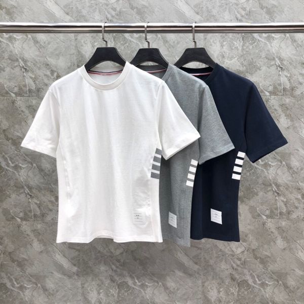 t shirt new fashion tb thom brand t-shirt men women short sleeve casual clothing loose solid striped summer o-neck cotton shirts, White;black
t shirt new fashion tb thom brand t-shirt men women short sleeve casual clothing loose solid striped summer o-neck cotton shirts, White;black