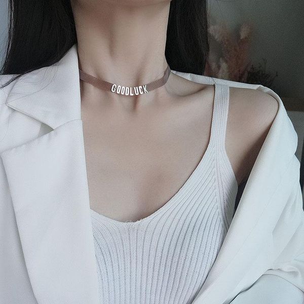 chokers yaologe 316l stainless steel 2 colors good luck necklaces short thick chain choker 2021 pendants for women fashion jewelry, Golden;silver 
chokers yaologe 316l stainless steel 2 colors good luck necklaces short thick chain choker 2021 pendants for women fashion jewelry, Golden;silver