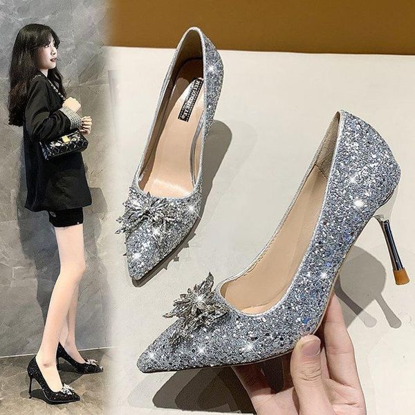 dress shoes bridal butterfly crystal pointed toe stiletto shoe silver high heels wedding bridesmaid female pumps, Black
dress shoes bridal butterfly crystal pointed toe stiletto shoe silver high heels wedding bridesmaid female pumps, Black