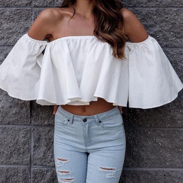 weweya 2021 woman european and american wild slash neck ruffled five-point sleeve women blouse butterfly white women's blouses & sh
weweya 2021 woman european and american wild slash neck ruffled five-point sleeve women blouse butterfly white women's blouses & sh