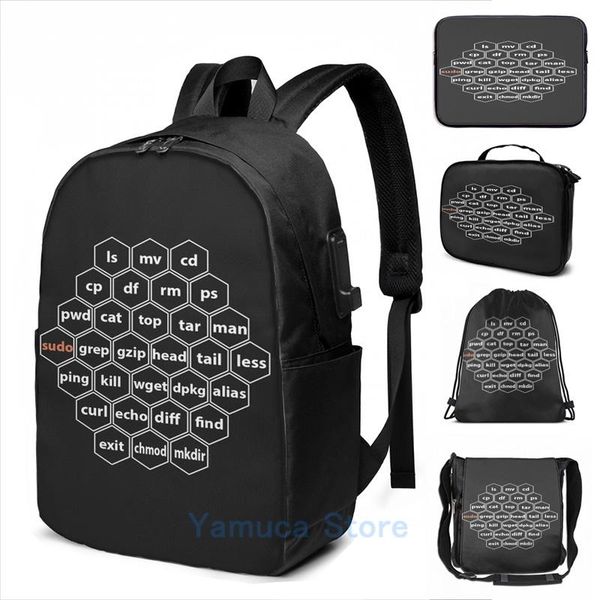backpack funny graphic print hacker linux basic cli commands usb charge men school bags women bag travel laptop
backpack funny graphic print hacker linux basic cli commands usb charge men school bags women bag travel laptop