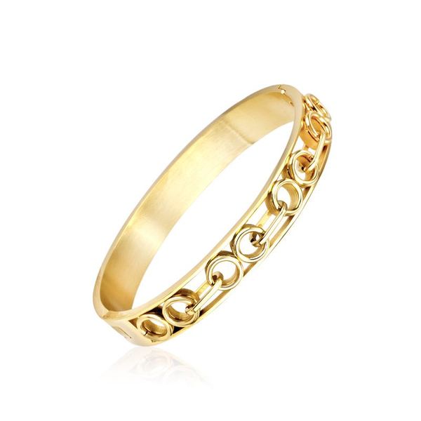 bangle luxusteel trendy style bracelets bangles for women gold color hollow out round cuff stainless steel fashion accessories, Black
bangle luxusteel trendy style bracelets bangles for women gold color hollow out round cuff stainless steel fashion accessories, Black