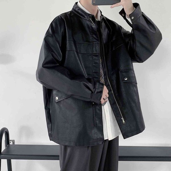 Men's Leather & Faux jacket and fake leather for Korean men vintage clothes big tall motorcycle s unisex couple streetwear 4CA3, Black
Men's Leather & Faux jacket and fake leather for Korean men vintage clothes big tall motorcycle s unisex couple streetwear 4CA3, Black