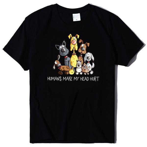 hus make my head hart puppy print loose large women's casual short sve t-shirt, White
hus make my head hart puppy print loose large women's casual short sve t-shirt, White