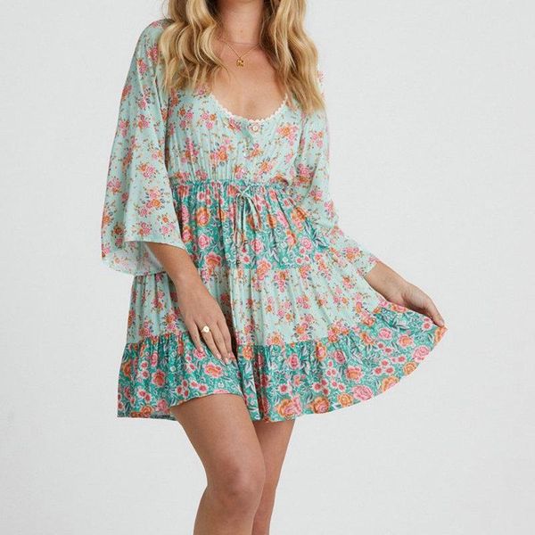 summer women cozy empire dress green flower three quater sleeve u-neck drawstring waist hipline length one piece bohemia style casual dresse, Black;gray
summer women cozy empire dress green flower three quater sleeve u-neck drawstring waist hipline length one piece bohemia style casual dresse, Black;gray