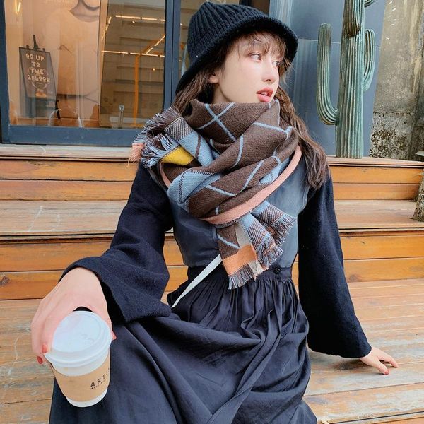 scarves classic rhombus pattern cashmere scarf shawl winter warm girl women scarfs for ladies silk satin face, Blue;gray
scarves classic rhombus pattern cashmere scarf shawl winter warm girl women scarfs for ladies silk satin face, Blue;gray