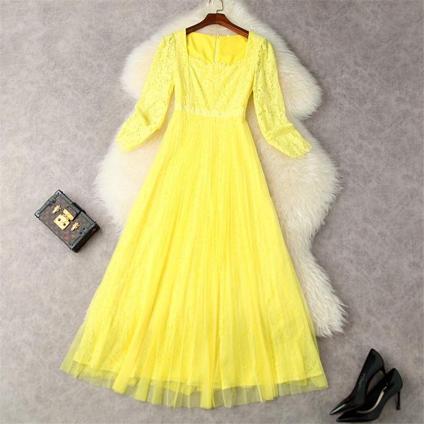 casual dresses 2021 autumn yellow lace dress fashion square collar long mesh women party vestidos elegant high waist princess robe, Black;gray
casual dresses 2021 autumn yellow lace dress fashion square collar long mesh women party vestidos elegant high waist princess robe, Black;gray