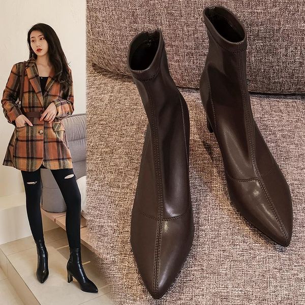 dress shoes 2021 spring and autumn pointed boots crystal heel short female wild was thin naked fashion x266, Black
dress shoes 2021 spring and autumn pointed boots crystal heel short female wild was thin naked fashion x266, Black