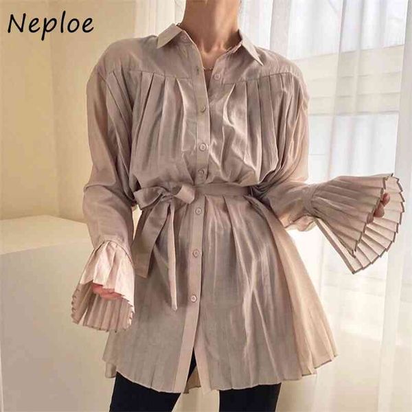 turn-down collar single breasted loose blusas chic drawstring slim waist design shirts pleated flare sleeve women blouse 210422, White
turn-down collar single breasted loose blusas chic drawstring slim waist design shirts pleated flare sleeve women blouse 210422, White