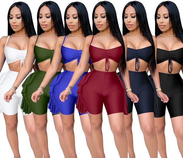 ladies tracksuit summer fashion sets solid color sports suit active shirt + shorts 2021 new suspenders running suits women two pieces, Gray
ladies tracksuit summer fashion sets solid color sports suit active shirt + shorts 2021 new suspenders running suits women two pieces, Gray
