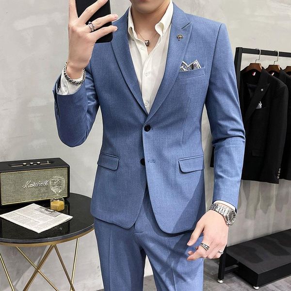 men's suits & blazers (jacket+pants) men 's slim fit business suit fashion casual clothes 2 pieces mens tuxedos groom wedding, White;black
men's suits & blazers (jacket+pants) men 's slim fit business suit fashion casual clothes 2 pieces mens tuxedos groom wedding, White;black