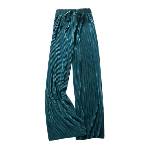 women's pants & capris fashion wide leg women trousers high waist pleated solid elastic drawstring casual d91108, Black;white
women's pants & capris fashion wide leg women trousers high waist pleated solid elastic drawstring casual d91108, Black;white