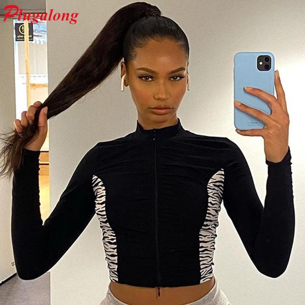 women's t-shirt plugalong zebra patchwork t shirts women casual cute zipper up high neck cropped long sleece crop y2k aesthetic fall, White
women's t-shirt plugalong zebra patchwork t shirts women casual cute zipper up high neck cropped long sleece crop y2k aesthetic fall, White