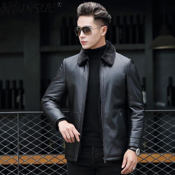 men's leather & faux ayunsue winter warm real genuine jacket men coat male sheepskin coats fashion clothes 2021 wpy4105, Black
men's leather & faux ayunsue winter warm real genuine jacket men coat male sheepskin coats fashion clothes 2021 wpy4105, Black